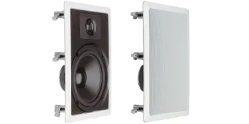 200mm 40W 2 Way Rectangular In-Wall Ceiling Speaker Pair Add superb presence and clarity to your home sound system with these 8" (200mm) low profile speakers. Aluminium grilles are suitable for mounting in sheltered outdoor alfresco and entertaining areas. 100 Watts.