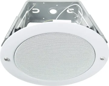 130mm 10W 100V Vandal Resistant Ceiling Speaker Designed to withstand the physical abuse of vandals. Access to the 130mm +twin cone speaker requires the use of a security torx tool, minimising unauthorised tampering and/or theft.