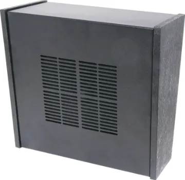 5W 100V 8" (200mm) Wall Box Speaker Wall mount speaker with wood "look" endcaps and a sturdy steel grille. It is fitted with a high performance 8" twin cone speaker. Complete with a 100V line multitapped transformer.