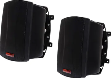 30W 8 Ohm 100V Wall Mount Black Speaker Pair These wall mount music speakers feature exceptional sound quality for both domestic and commercial applications and PA sound reinforcement.