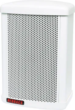 30W 100V White Weather Proof Speaker Monitor High Performance Speech and Music Speakers for Home Stereo and Commercial Sound Applications. The REDBACK Sound Monitors are constructed from moulded 'Luran-S' thermoplastic. They feature a two way, bass reflex speaker system with a 100mm bass/m