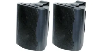 45W 8 Ohm Black Wall Mount Speaker Pair These wall mount music speakers feature exceptional sound quality for both domestic and commercial applications, such as theatre surround or bookshelf speakers, and PA sound reinforcement.