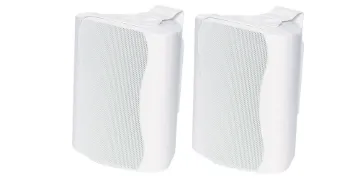 45W 100V 8 Ohm Wall Mount White Speaker Pair These high power Redback Monitor Series music speakers feature exceptional sound quality for professional sound reinforcement. They offer a stylish contoured profile together with a quick mounting bracket that virtually disappears once mounted. Connectio
