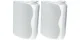 50W 8 Ohm White Wall Mount Speaker Pair These high power music speakers feature exceptional sound quality for professional sound reinforcement. They offer a stylish contoured profile together with a quick mounting bracket that virtually disappears once mounted. Connection is via the recessed in