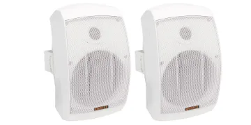 30W 2 Way 8 Ohm/100V White Wall Speakers Pair Offers the flexibility for 8 ohm domestic use or 100V line for commercial installations.
These stylish wall speakers deliver high quality sound for music and sound reinforcement in both domestic and commercial installations. Ideal for entertaini