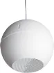 Designed for use where traditional ceiling mounted speakers are difficult or impractical to install. Used in such areas as very high raked, suspended, concrete, or exposed ceilings. 