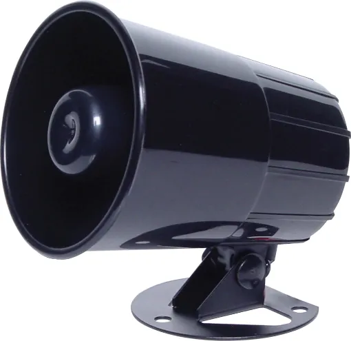 8 ohm, 15 watt, PVC weatherproof PA horn. Suitable for security, PA, extension speaker, etc. Includes swivel mounting bracket. Fits S 5462 siren box.