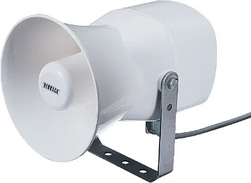 30W 100V EWIS IP67 Plastic PA Horn Speaker The REDBACK C 2047 is specifically designed for applications with a high level of dust or moisture in the operating environment.  The speaker is compliant with IP67 dust and hose-proof standard. Made from tough UV stabilised ABS. Ideal for outdoor public address requirements.