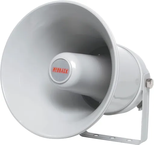 The REDBACK 10W plastic PA horn speaker is designed primarily for distributed paging systems where a high degree of speech articulation and program clarity is paramount. Ideal for general public address system requirements.