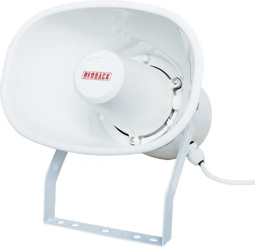 Exclusive design incorporates a dog leg mounting bracket which eliminates the need to separate the horn from the bracket during installation. A real time &amp money saver! Traditional horn speaker brackets have to be removed, screwed to the wall surface, and then bolted back onto the horn speaker.
