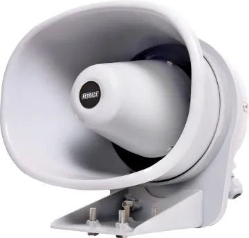 15W 8 Ohm IP66 Plastic Vehicle Horn Speaker This horn is compact, lightweight, weatherproof and very efficient. The voice coil is wound on an aluminium bobbin providing effective heat transfer from the coil thereby improving the efficiency and reliability of the speaker.