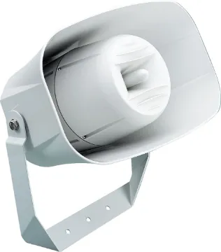 30W 100V IP65 Weather Proof Music Horn Speaker A unique innovation in horn speakers. A combination of re-entrant low/mid driver with a high frequency loaded horn culminates in breath taking clarity and sound pressure level for relatively wide range reproduction. It is eminently suited to outdoor appli