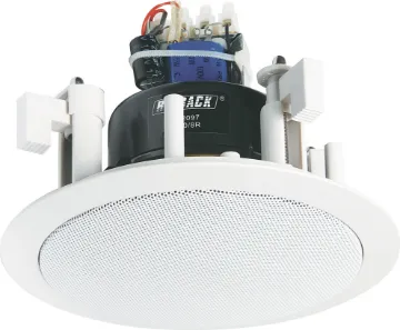 100mm (4") 15W 100V IP55 Fastfix Bathroom EWIS Ceiling Speaker This IP55 rated bathroom speaker, employs a  100mm high performance driver, constructed from an all-weather polypropylene cone and rubber surround. Fitted with a high quality 100V line matching transformer tapped at 2.5, 5, 10 & 15W. Installation