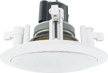 100mm (4") 5W 100V Twin Cone EWIS Fastfix Ceiling Speaker These stylish, high performance, architecturally unobtrusive speaker/grill combinations can be painted to match decor. Super easy to install with a 'Flip-Lock' mounting system. Typical applications include medical centres, shopping malls, restaurants, bou