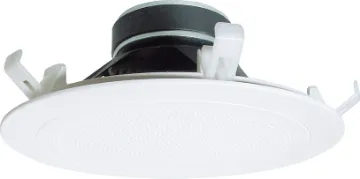 200mm (8") 50W 8 Ohm White One-Shot Ceiling Speaker Redback "One-Shot" speaker assemblies install in seconds. They simply snap fit to any 10-13mm thickness ceiling by means of the integral pressure clips. The labour cost savings for the pro sound installer are both obvious and substantial.