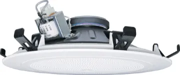 200mm (8") 5W 100V White One-Shot Ceiling Speaker Super fast installation & excellent speech intelligibility. Redback "One-Shot" speaker units install in seconds. They simply snap fit to any 10-13mm thickness ceiling by means of the integral pressure clips. The labour cost savings for