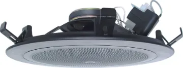 200mm (8") 5W 100V Black EWIS One-Shot Ceiling Speaker Super fast installation & excellent speech intelligibility. Redback "One-Shot" speaker units install in seconds. They simply snap fit to any 10-13mm thickness ceiling by means of the integral pressure clips. The labour cost savings fo