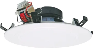 200mm (8") 15W 100V White One-Shot Ceiling Speaker Specially engineered to deliver 100dB 1W/1m @ 1kHz for use in PA and fire evacuation systems where a high level of SPL and speech intelligibility is essential. Includes 15W 100V transformer, 4 way wire protect terminal block & 22μF bipolar capacitor.