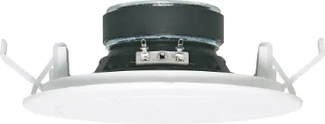 100mm (4") 10W 8 Ohm White One-Shot Ceiling Speaker Redback "One-Shot" speaker assemblies install in seconds. They simply snap fit to any 10-13mm thickness ceiling by means of the integral pressure clips. The labour cost savings for the pro sound installer are both obvious and substantial.
