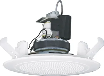 100mm (4") 5W 100V White One-Shot Ceiling PA Speaker This custom designed speaker and transformer combination has been specifically engineered to ensure a wide frequency range and dispersion angle, plus a high sound pressure level (SPL) ensuring excellent music and speech intelligibility.
