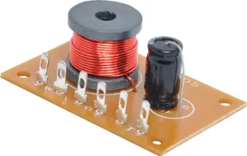 2 Way 80W Speaker Crossover Input Power 80W Max.
Crossover Point: 3.5kHz
Roll Off Rate: 6dB/Octave
Insertion Loss: 0.4dB @ 100Hz
Dimensions: 60W x 40D x 22H