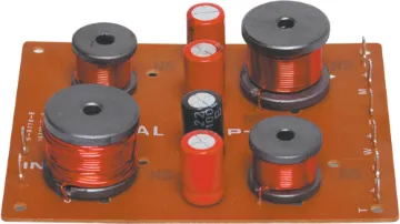 3 Way 150W Speaker Crossover Input Power: 150W Max.
Crossover Points: 600 - 800Hz, & 5kHz
Roll Off Rate: 12dB/Octave
Insertion Loss: 1.8dB @ 100Hz
Dimensions: 122W x 97D x 28H