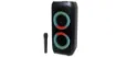 This Bluetooth party speaker and wireless mic PA system has been designed for outdoor or indoor entertaining with colour LED lighting for added party atmosphere. 