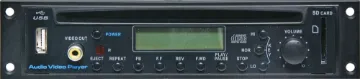 Optional DVD player module for Okayo Portable PA May be added to C 7217B or as a replacement for the CD/MP3/USB player in C 7220B. Provides DVD & CD playback. Front panel features a composite video output for direct connection to a TV. All other audio playback functions are identical to the