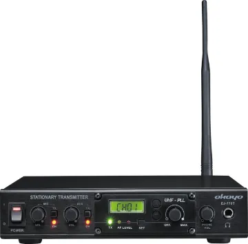 UHF Wireless Audio Link Transmitter 520-544MHz An excellent solution for extending a PA system to a nearby building where cabling is impossible or impractical to install. The desktop transmitter accepts a standard paging microphone or line level feed from the existing PA system and transmi