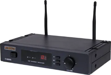 Auto-Scan UHF Wireless Mic Receiver 16 Ch 520-550MHz Featuring Auto-Scan system allowing quick and easy selection of an interference free operating frequency. This is particularly useful when there are many existing systems in use nearby. Incorporates diversity reception ensuring a consistent and clear micr