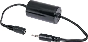 Hum and Noise Eliminating Audio Coupler 3.5mm A very handy 2 channel inline transformer coupler enabling the interconnection of audio modules without introducing hum and buzz, etc. 
uses stereo 3.5mm connections