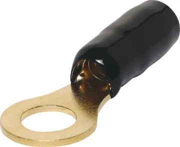 8G 9mm Ring Crimp Connector Black 8g cable entry.  9mm inside diametre. Suitable for power cabling connection.