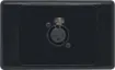 3pin XLR microphone connector mounted horizontally on a HPM wall plate. "One-Shot" version with screw terminal connections for quick and easy connection on site. 