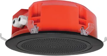 200mm 100V 5W Ceiling EWIS Speaker Black Grille CF2135 is a ceiling mount speaker certified to the AS ISO7240.24 standard for fire & evacuation announcements in buildings.