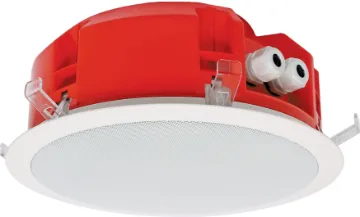 200mm 100V 15W Ceiling EWIS Speaker White Metal Grille CF2238 is a ceiling mount speaker certified to the AS ISO7240.24 standard for fire & evacuation announcements in buildings. White metal grille finish.