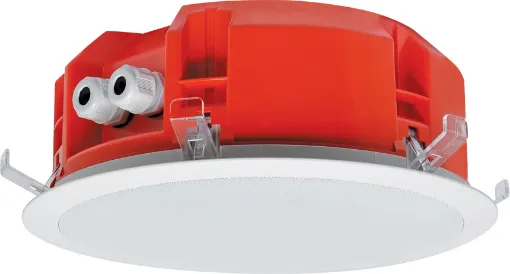 CF2242 is a ceiling mount 15W speaker certified to the AS ISO7240.24 standard for fire & evacuation announcements in buildings. White metal grille finish.