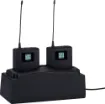 A dual charging dock suitable for use with CL8892D and CL8893D USB C rechargeable microphone transmitters.