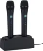A dual charging dock suitable for use with CL8892D and CL8893D USB C rechargeable microphone transmitters.