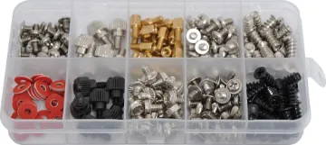 228 Piece PC Hardware Set A handy set of hardware to suit most computer equipment including hard drive screws, standoffs, case & fan screws. Includes case. 228pcs.