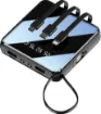 Charge any device, anywhere.  This high capacity 12000mAh battery bank has charging cables in-built for USB C, Micro USB and Apple Lightning equipped devices. It even includes the recharging cable! 
