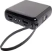 Charge any device, anywhere.  This high capacity 12000mAh battery bank has charging cables in-built for USB C, Micro USB and Apple Lightning equipped devices. It even includes the recharging cable! 