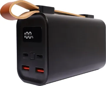 100W USB C Power Delivery Laptop Battery Bank This 30,000mAh battery bank offers high output Power Delivery (PD) allowing users the ablity to charge a range of devices. It features an aluminium casing with power capacity LCD readout. Dual USB type A outputs as well as dual USB C PD outputs.