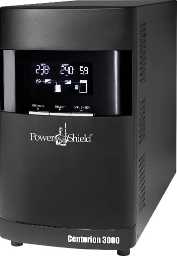 For critical loads the PowerShield PSCE3000 Centurion offers the best protection against all potential power disruptions and anomalies. This UPS takes the mains power in AC, converts it to DC and then converts the DC back to AC to feed your equipment. 
