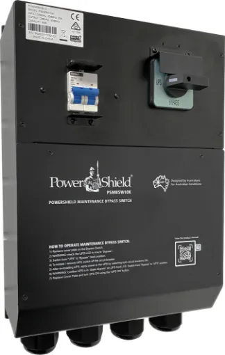 The PSMBSW10K is used as an external maintenance bypass switch module to provide uninterrupted power to the connected loads during UPS scheduled maintenance, battery replacement and or UPS replacement. It is suited for use with the 6kVA or 10kVA UPS.