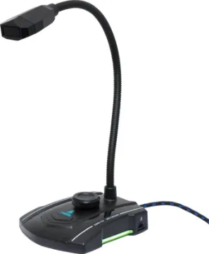 Maono AU-GM31 USB Gaming Microphone This omnidirectional microphone provides quality audio for gaming streams, YouTube recording and video calls. It features an adjustable gooseneck in a paging console style desktop case.