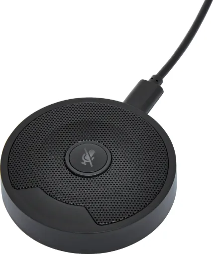 It plugs into your laptop via USB type C connection and provides clear and crisp audio for group conferencing and one on one communications. 