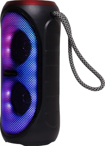 This True Wireless Stereo (TWS) equipped bluetooth speaker provides tunes where ever you travel. It features dual 2” full range drivers and bottom mount bass driver for a full rich sound. FM tuner inbuilt.