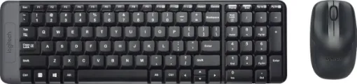 The Logitech MK220 wireless compact keyboard and mouse includes a smaller number pad and ambidextrous mouse with smooth tracking and scrolling for easy navigation.