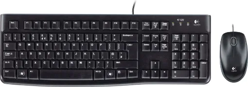 The Logitech MK120 USB desktop is the standard issue ergonomic keyboard and mouse. Full press, easy to read keys and a high resolution scrolling optical mouse for both comfort and speed.