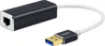 Converts a USB3.0 port into an RJ45 ethernet port for network connection.